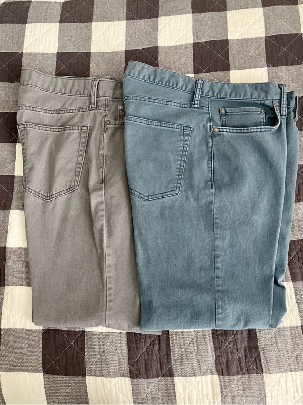 Old Navy Light Gray and Blue Straight-Leg Pants Set. Very good used condition.